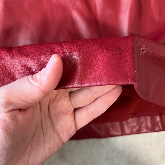 Saunders Collective Red Faux Leather Skirt - Picture 5 of 9